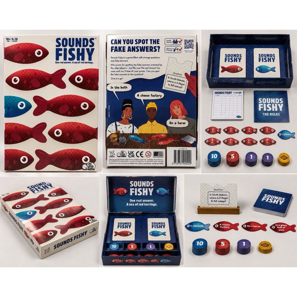 Sounds Fishy Party Board Game Big Potato Games Family Trivia Bluffing